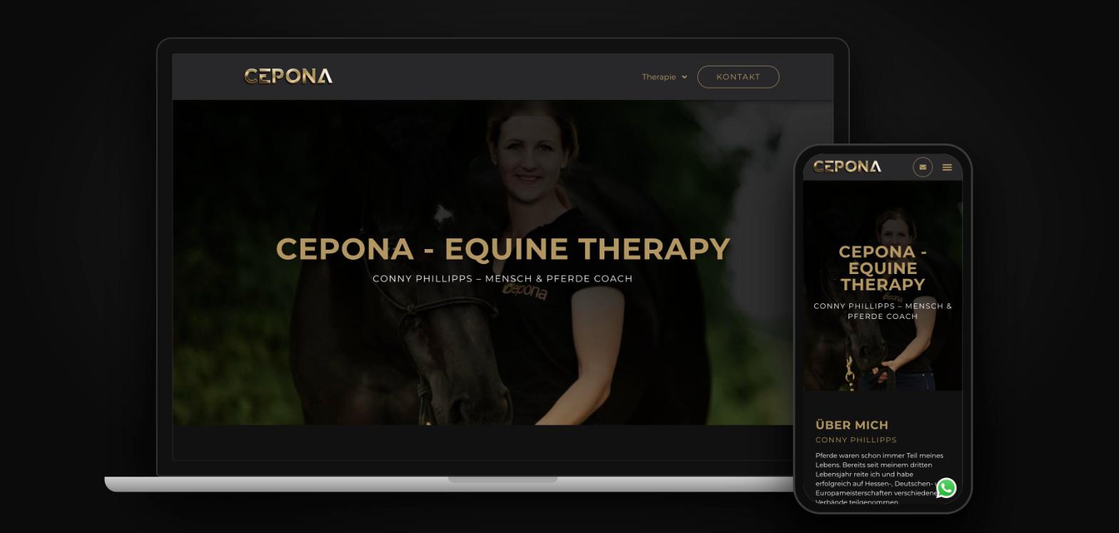 Website-Mockup Cepona – Equine Therapy (Webdesign EQUANTA)